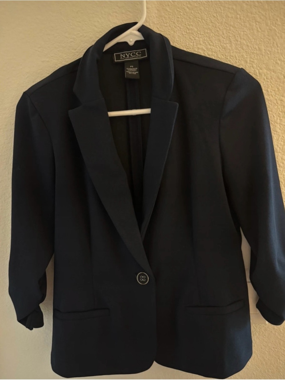 NYC Dark Navy Tailored Single-Button Blazer